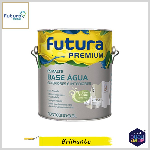 Esmalte Base Água Premium Brilhante, 3.6lt